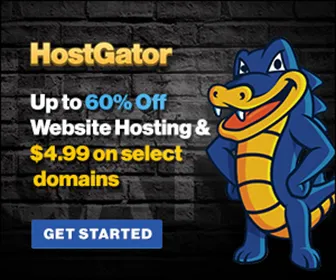 HostGator up to 60 percent off website hosting and 4.99 dollars on select domains